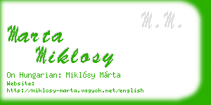 marta miklosy business card