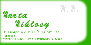 marta miklosy business card